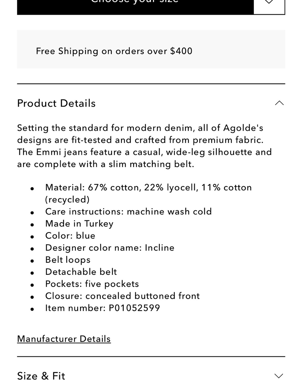 AGOLDE EMMI 26 NWT - Picture 4 of 5